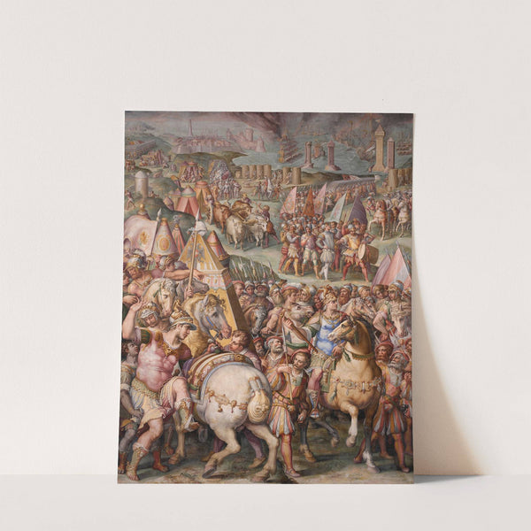 The emperor Massimiliano lifts the siege from Livorno by Giorgio Vasari