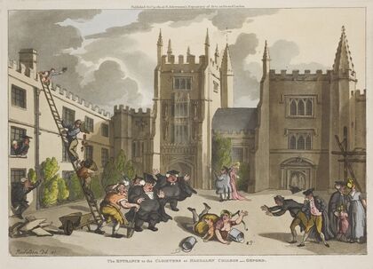 The entrance to the Cloisters at Magdalen College – Oxford (1811)