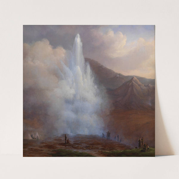 The Eruption of the Great Geyser in Iceland in 1834 by Friedrich Theodore Kloss