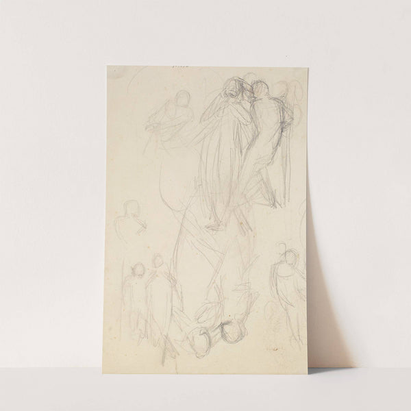 The Escape of a Heretic - Sketch of the Girl and her Lover by Sir John Everett Millais