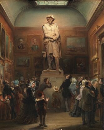 The exhibition of the plaster model of the statue of Rembrandt at the exhibition of works of art by living masters, at the Royal Academy of Art in Amsterdam in 1848.
