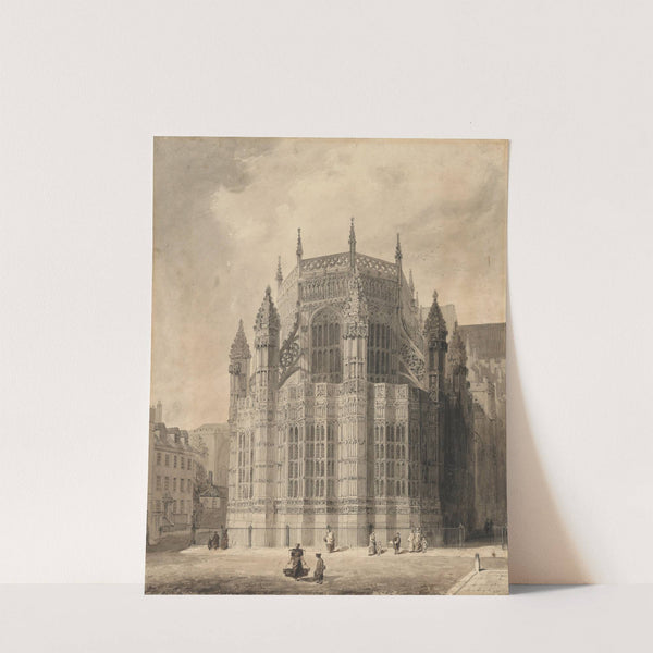 The exterior of the Henry VII Chapel, Westminster Abbey by Augustus Charles Pugin