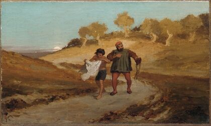 The Fable of the Miller, His Son, and the Donkey No. 8 (ca. 1867–68)