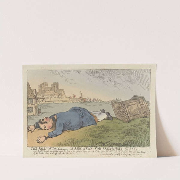 The fall of Dagon – or rare news for Leadenhall Street (1784) by Thomas Rowlandson
