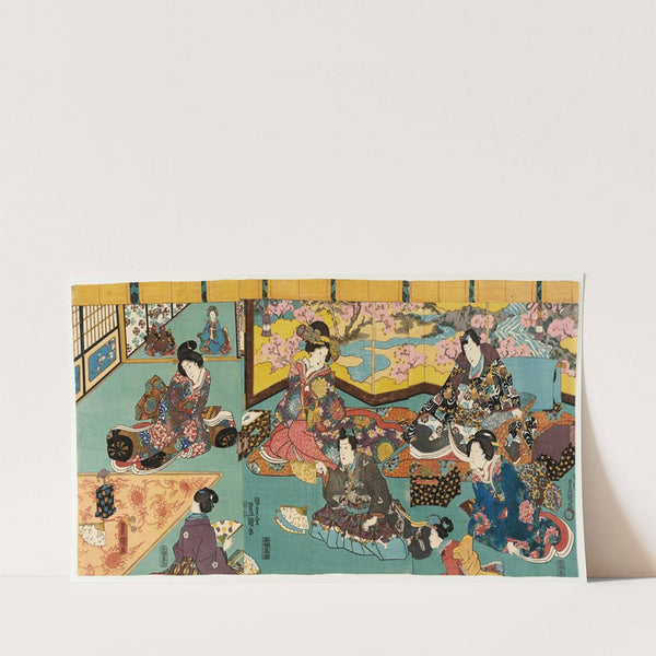 The Fan-tossing Game (circa 1847-1852) by Utagawa Kunisada (Toyokuni III)