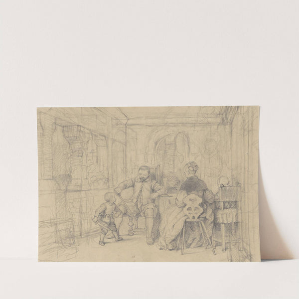 The Fencing Lesson (recto) by Richard Caton Woodville