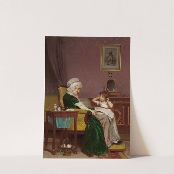 The First Lesson by Louis Emile Adan