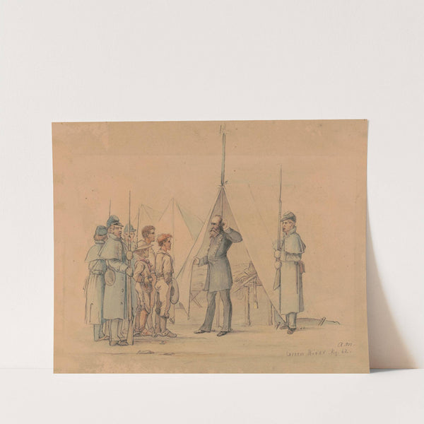 The first Rebel prisoners & General Willich, Green River, Kentucky by Adolph Metzner