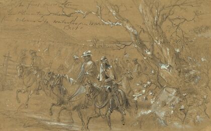 The first snow storm. Gen Pleasanton advancing from Orleans to Waterloo via Warrington, 6th Nov.