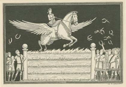 The first steeplechase.–Diana wins on Pegasus (1907)