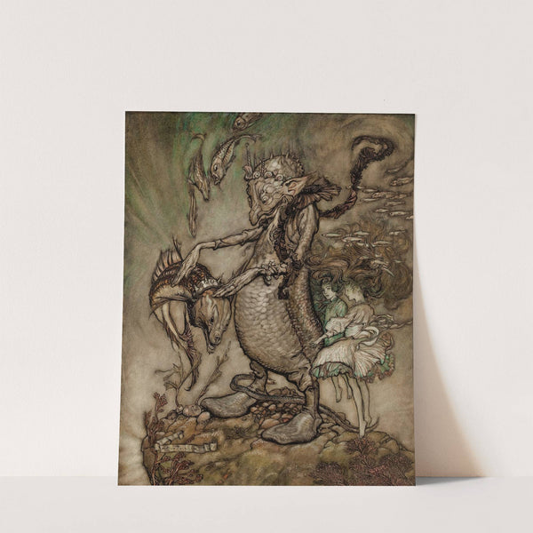 The Fish King and the Dog Fish (1904) by Arthur Rackham