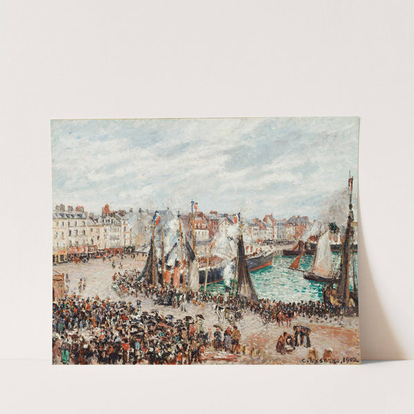 The Fish Market, Dieppe; Grey Weather, Morning (1902) by Camille Pissarro