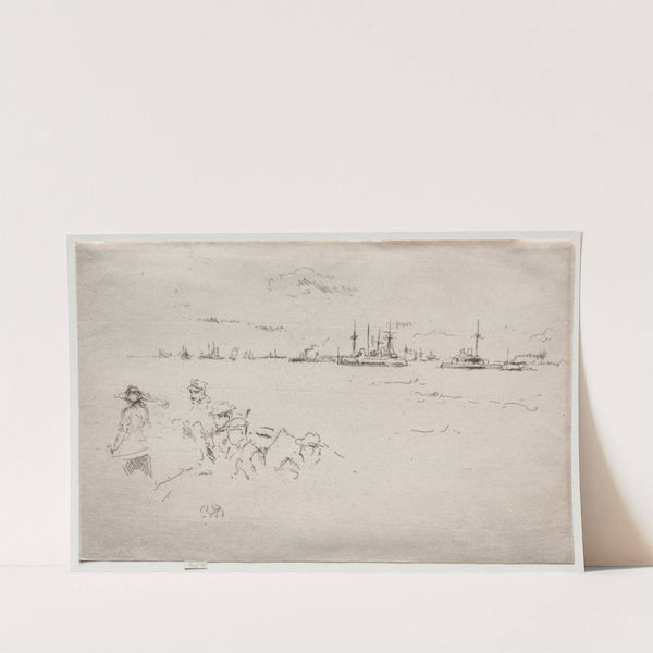 The Fleet; Monitors (1887) by James Abbott McNeill Whistler