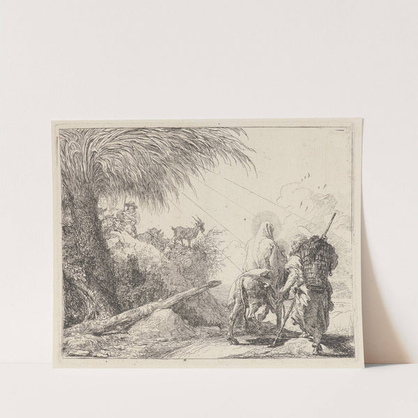 The Flight, Holy Family at the Right, Joseph Looking to the Left (1750–1753) by Giovanni Domenico Tiepolo