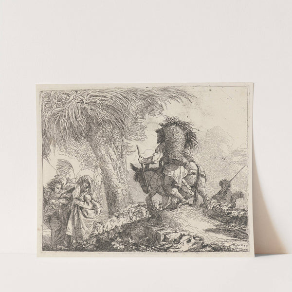 The Flight, Joseph at Right and Mary and Angel at Left (1750–1753) by Giovanni Domenico Tiepolo