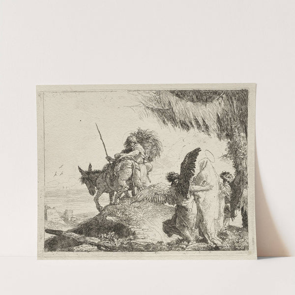 The Flight with the Madonna at Right Supported by Angels (1750–1753) by Giovanni Domenico Tiepolo