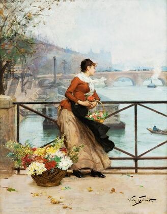 The Flower Vendor On The Pont Des Arts, Paris