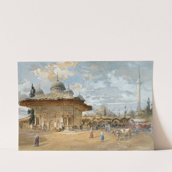 The Fountain Of Sultan Ahmed III, Constantinople by Eugène Flandin