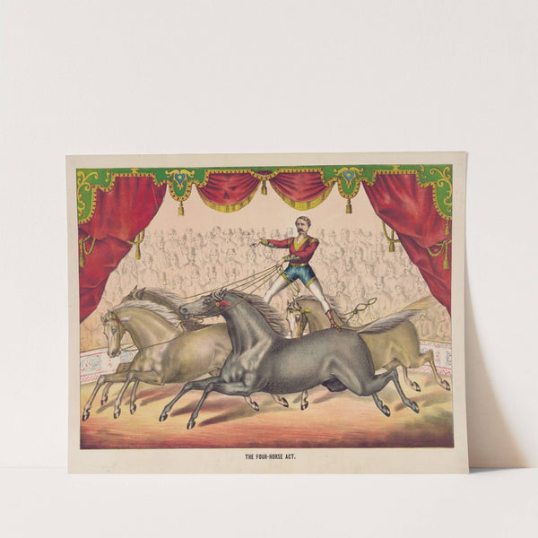 The four horse act (1874) by Gibson & Co. Lith