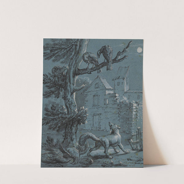 The Fox and the Turkey Hens: Illustration for the Fables of La Fontaine by Jean-Baptiste Oudry
