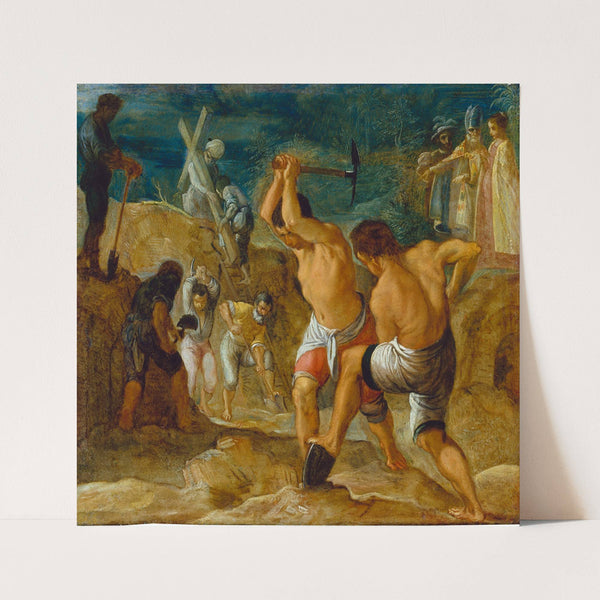 The Frankfurt Altarpiece of the Exaltation of the True Cross, The Digging for the Cross (1603 – 1605) by Adam Elsheimer