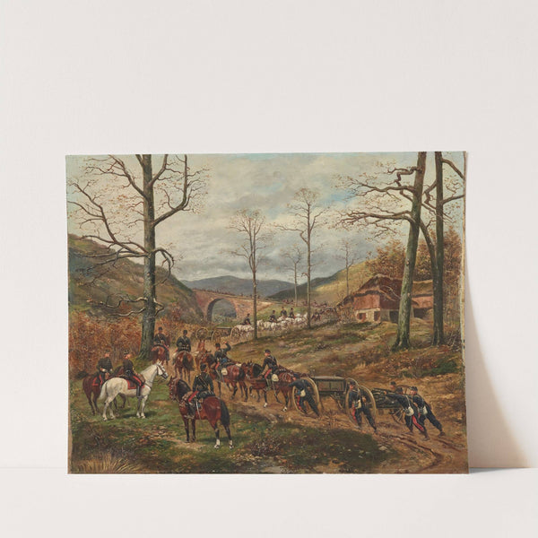 The French 90th Horse Artillery Advancing on Rezonville by Paul Emile Léon Perboyre