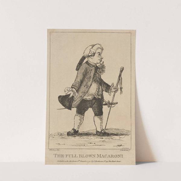 The full blown Macaroni. (1772) by Henry William Bunbury