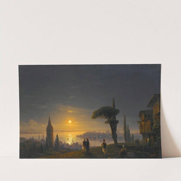 The Galata Tower By Moonlight by Ivan Konstantinovich Aivazovsky