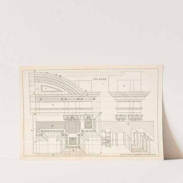 The geometrical design of a cornice, of the composite order. by Andrea Pozzo