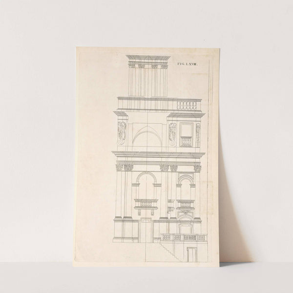 The geometrical elevation of the foregoing plan, and second preparation to the seventy-first figure. by Andrea Pozzo