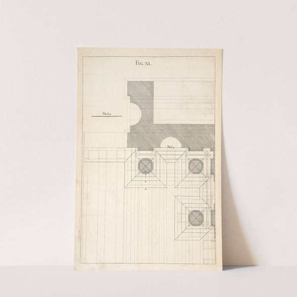 The geometrical plan of a design, of the Dorick order. by Andrea Pozzo