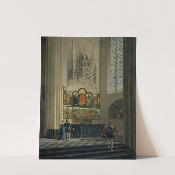 The Ghent Altarpiece by the van Eyck Brothers in St Bavo Cathedral in Ghent (1829) by Pieter-Frans De Noter