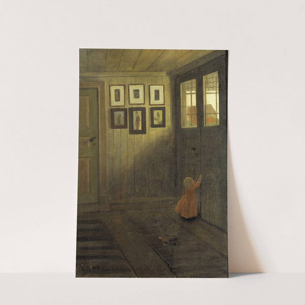 The Girl at the Door. Interior of the Artist's home, Älvängen by Ivar Arosenius