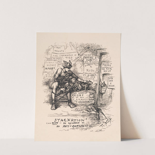 The god of trade tied up. by Thomas Nast