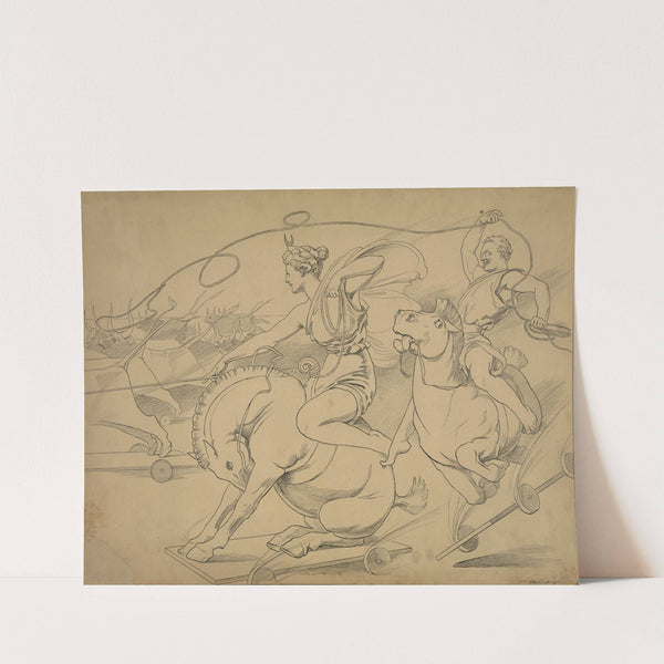 The goddess of hunting, at the request of Pallas Columbia, accustoms Teddysses to the perils of the chase by Otho Cushing