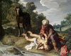 The Good Samaritan tending the wounds of the traveller