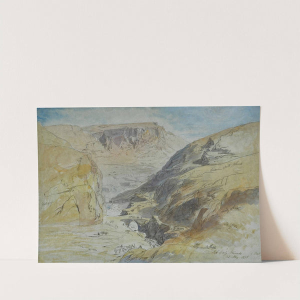 The Gorge at Suk Wady Barada, Lebanon by Edward Lear