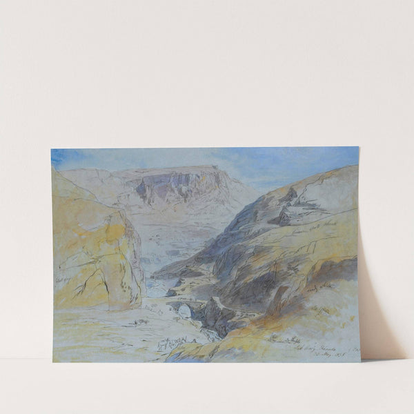 The Gorge At Suk Wady Barada, Lebanon by Edward Lear