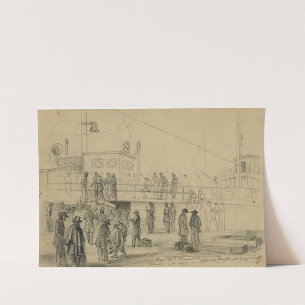 The gov’t. steamboat Wilson Small at Acquia Creek, Mar. 12, 1863 (1863) by Edwin Forbes