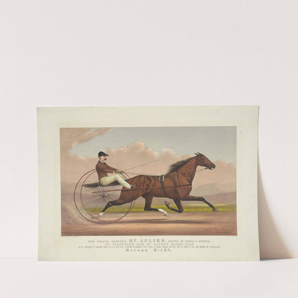 The grand trotter St. Julien, driven by Orrin A. Hickok; by volunteer, dam by Sayre’s Harry Clay (1880) by John Cameron