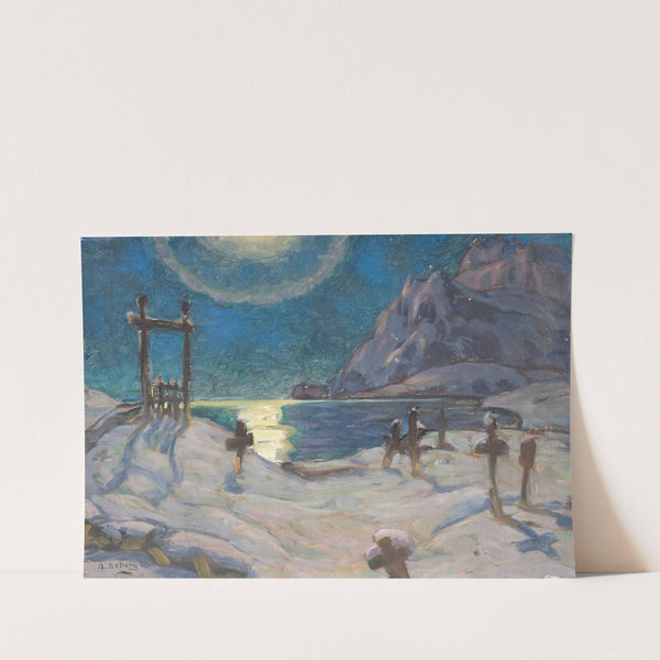 The Graveyard in the Mountains. Study from Lofoten by Anna Boberg