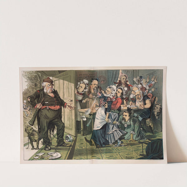 The great congressional tramp bullying the old women of the national household by Bernhard Gillam