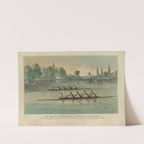 The great international university boat race On the river Thames (England) from Putney to Mortlake 4 miles 2 furlongs August 27th 1869 (1869) by Currier & Ives.