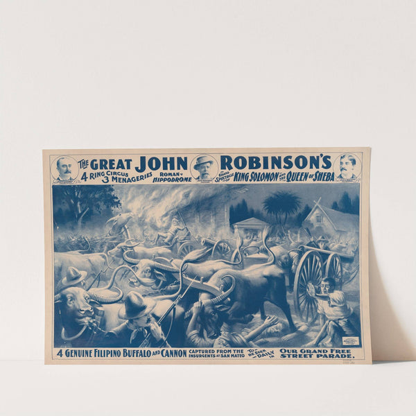 The great John Robinson’s 4 ring circus…4 genuine Filipino buffalo & cannon captured from the insurgents at San Mateo… (1900) by Russell, Morgan & Co.