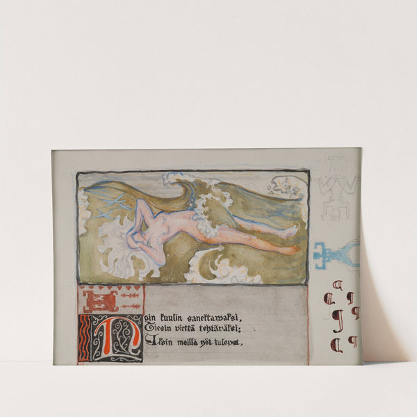 The Great Kalevala, Poem I, a sketch with Ilmatar (between 1906 and 1930) by Akseli Gallen-Kallela