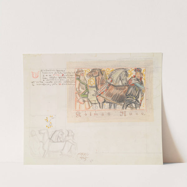 The Great Kalevala, Poem III, sketch for the opening vignette. (1925) by Akseli Gallen-Kallela