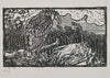 The Great Kalevala, woodcut print of Väinämöinen and the eagle