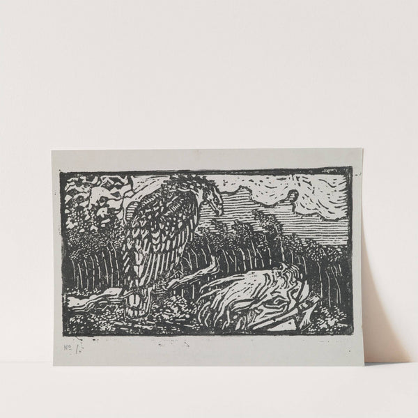 The Great Kalevala, woodcut print of Väinämöinen and the eagle (1906-1930) by Akseli Gallen-Kallela