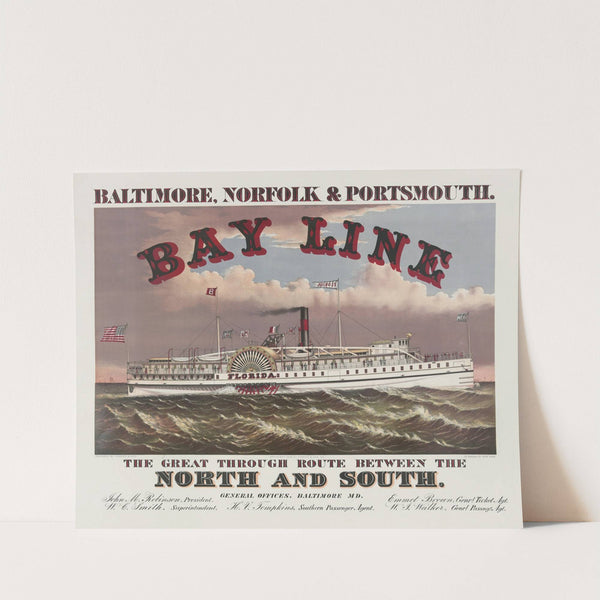 The great through route between the north and south – Bay Line – Baltimore, Norfolk & Portsmouth (1878) by Currier & Ives.
