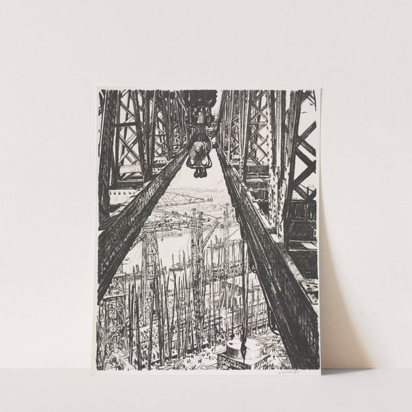 The Great War; Britain’s Efforts and Ideals; Building Ships; A Shipyard Seen from a Big Crane (1917) by Muirhead Bone